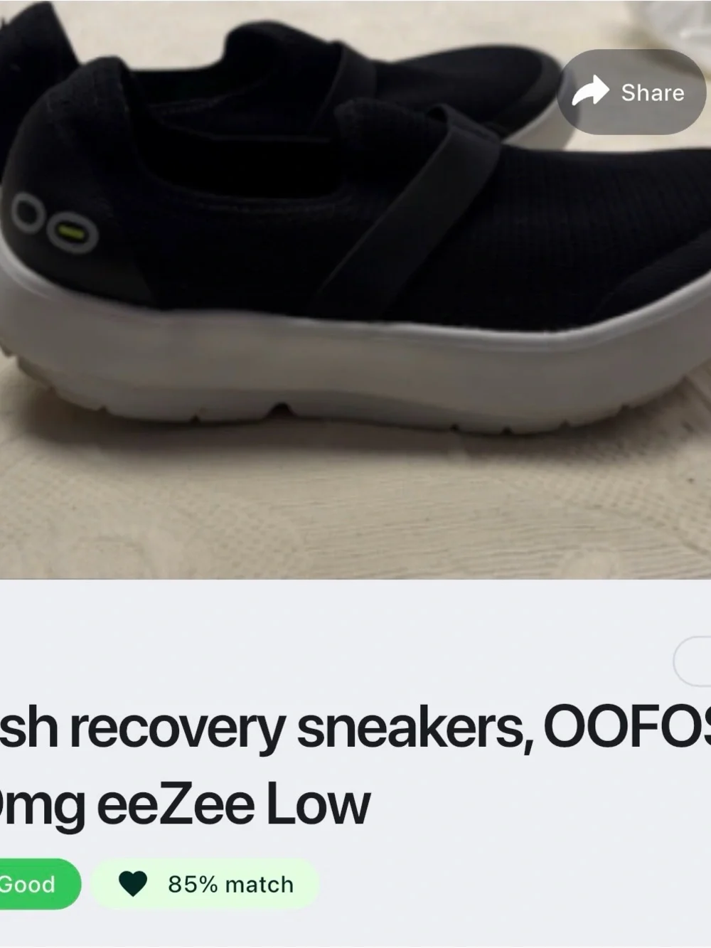 OOFOS OMG Ezee-Low 8.5